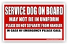 Custom Service Dog on Board In Case of Emergency Dog Door Decal sticker