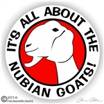 Nubian Goat Head Decal Sticker Static Cling