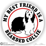 Bearded Collie Dog Beardie Vinyl Car Truck RV iPad Window Decal Sticker Static Cling