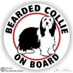 Bearded Collie Dog Beardie Vinyl Car Truck RV iPad Window Decal Sticker Static Cling