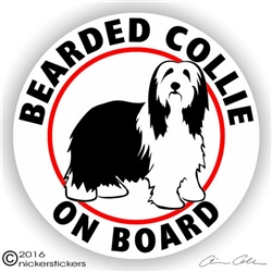Bearded Collie Dog Beardie Vinyl Car Truck RV iPad Window Decal Sticker Static Cling