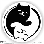 Yin Yang Kitties Cat Decal