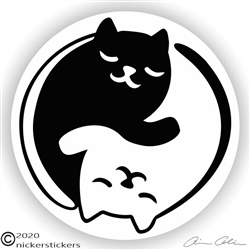 Yin Yang Kitties Cat Decal