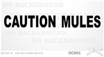 Caution Mules Horse Trailer Window Decal