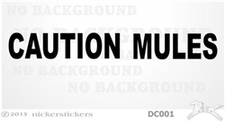 Caution Mules Horse Trailer Window Decal