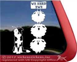 We Herd Ewe Border Collie Herding Vinyl Dog Car Truck RV Window Decal Sticker