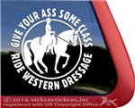 Western Dressage Horse Trailer Window Decal Sticker