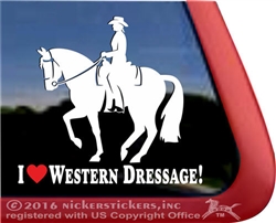 Western Dressage Horse Trailer Window Decal Sticker
