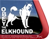 Norwegian Elkhound Dog Vinyl Car Truck RV Tablet Decal Sticker