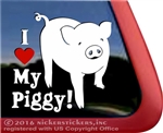 I Love My Piggy Car Truck RV Window Decal Sticker