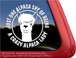 Alpaca Car Truck RV Window Decal Sticker