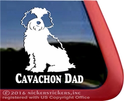 Cavachon Dad Dog Car Truck RV Window Decal Sticker