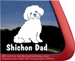 Shishon Dad Teddy Bear Dog Car Truck RV Window Decal Sticker