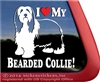 Bearded Collie Dog Beardie Vinyl iPad Car Truck RV Window Decal Sticker