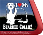 Bearded Collie Dog Beardie Vinyl iPad Car Truck RV Window Decal Sticker