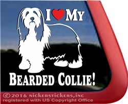 Bearded Collie Dog Beardie Vinyl iPad Car Truck RV Window Decal Sticker