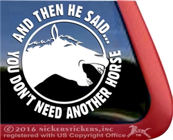 Laughing Horse Meme Equestrian Horse Trailer Window Decal Sticker