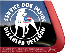 Service Dog Cane Corso Car Truck RV Window Decal Sticker