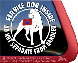 Service Dog Cane Corso Car Truck RV Window Decal Sticker