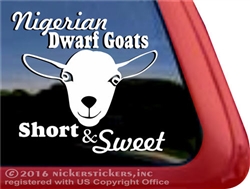 Nigerian Dwarf Goats Car Truck RV Window Decal