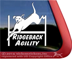 Rhodesian Ridgeback Agility Dog Window Decal Sticker