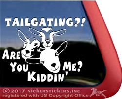 Tailgating Nigerian Dwarf Goats Car Truck RV Window Decal