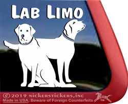 Lab Limo Labrador Retriever Dog iPad Car Window Decal Sticker