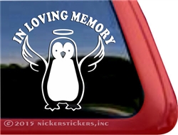 Memorial Penguin Angel Window Decal