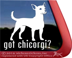 Got Chicorgi Dog iPad Car Truck RV Window Decal Sticker