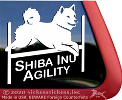 Shiba Inu Agility Dog Window Decal