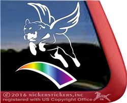 Custom Rottweiler Memorial Angel Rainbow Bridge Vinyl Dog Car Truck RV Window Decal Sticker