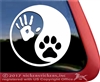 Custom Yin Yang Dog Hand Paw Window Decal