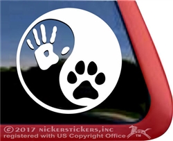 Custom Yin Yang Dog Hand Paw Window Decal