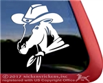 Custom Horse Wearing a Cowboy Hat Trailer Car Truck RV Window Decal Sticker