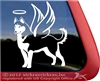 Custom Siberian Husky Dog Angel Car Truck Window Decal Sticker