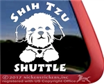 Shih Tzu Shuttle Dog Car Truck RV Window Decal Stickers