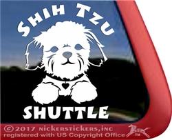Shih Tzu Shuttle Dog Car Truck RV Window Decal Stickers