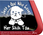 Shih Tzu Dog Car Truck RV Window Decal Stickers