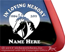 Custom Memorial Draft Horse Heart Love Head Car Truck RV Window iPad Trailer Decal Sticker