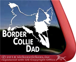 Jumping Dog Border Collie Dog Car Truck RV Window Decal Sticker