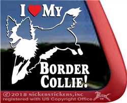 Jumping Dog Border Collie Dog Car Truck RV Window Decal Sticker