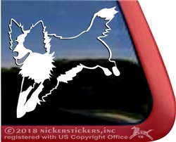 Custom Jumping Border Collie Dog Car Truck RV Window Decal