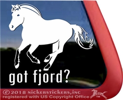 Norwegian  Fjord Horse Trailer Car Truck RV Window Decal Sticker