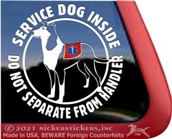 Collie Service Dog Window Decal