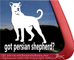 Persian Shepherd vinyl dog window auto car truck rv laptop ipad sticker decal