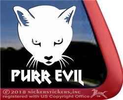 Purr Evil Kitty Cat Face Car Truck RV iPad Tablet Laptop Window Decal Sticker