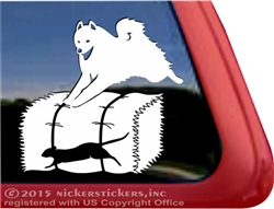 Samoyed Barn Hunt Rat Dog Window Decal Sticker