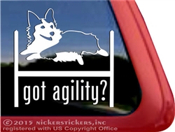 Tri Color Pembroke Corgi Agility Dog Car Truck RV Window Decal