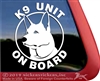 K9 Unit on Board German Shepherd Dog Car Truck RV Window Decal Sticker