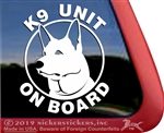 K9 Unit on Board German Shepherd Dog Car Truck RV Window Decal Sticker